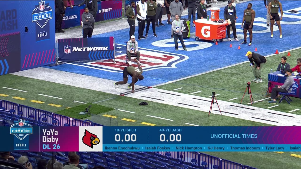 EDGE YaYa Diaby (Louisville) Runs a 4.56Second 40Yard Dash at 2023
