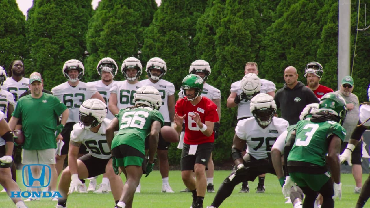 Aaron Rodgers hits Garrett Wilson for viral touchdown catch at Jets  practice as chemistry develops