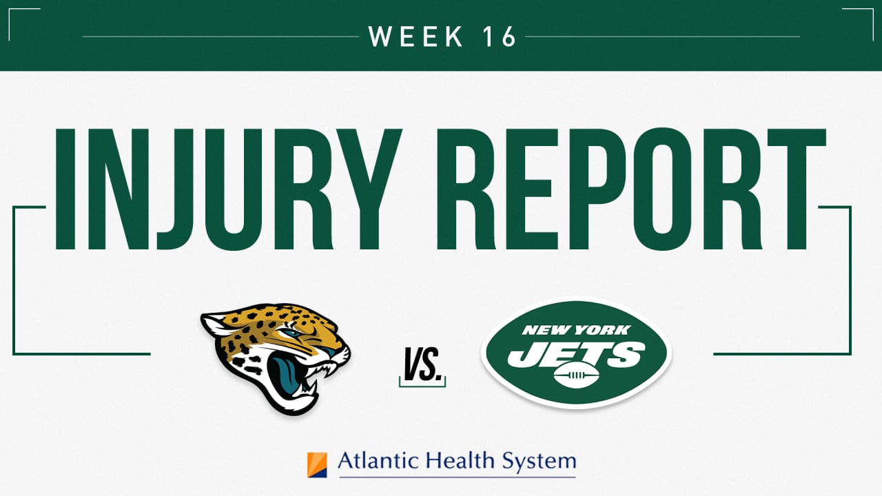 Jets Injury Report  Week 16 vs. Jaguars - Wednesday