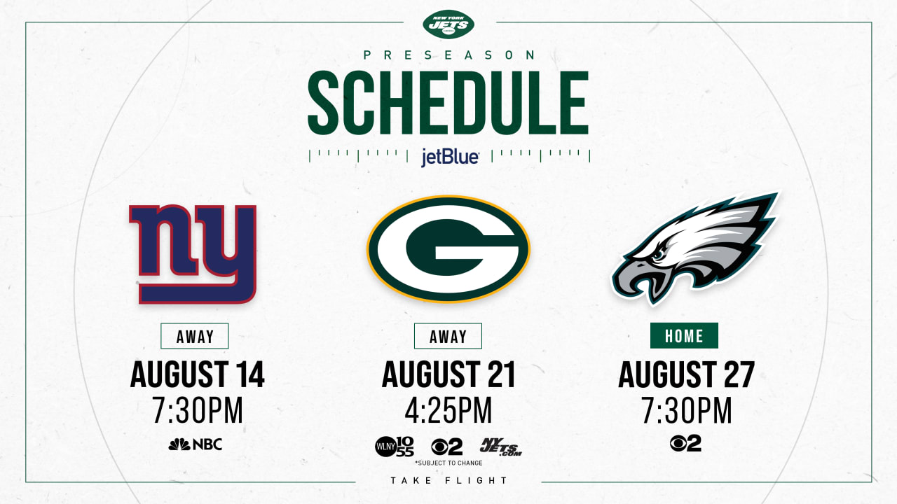 Jets Set Dates, Times For Their 3 Preseason Opponents