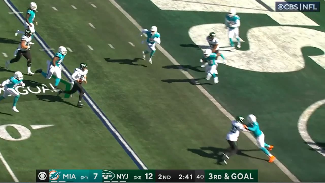 Jets QB Zach Wilson Dives For First Rushing TD Of Season