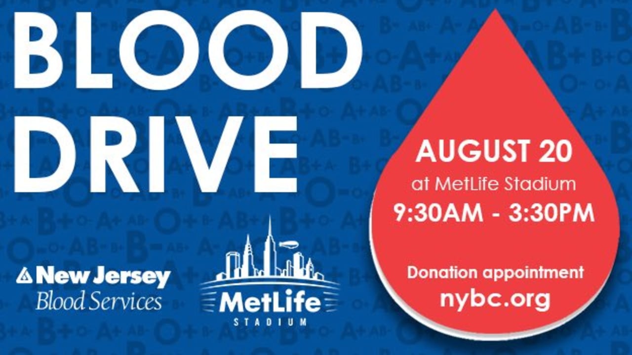 New York Blood Center, Jets, Giants and MetLife Stadium Team Up to Host