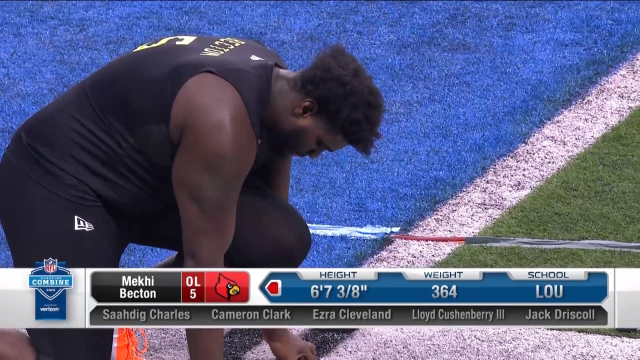 Mekhi Becton Runs Official 5.10 in 40-Yard Dash at 2020 Combine