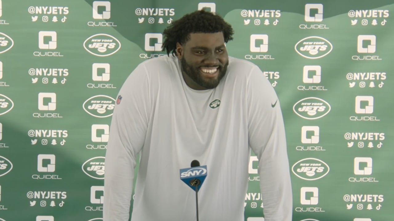 Ralph Vacchiano on X: Jets OT Mekhi Becton's shirt reads “fat