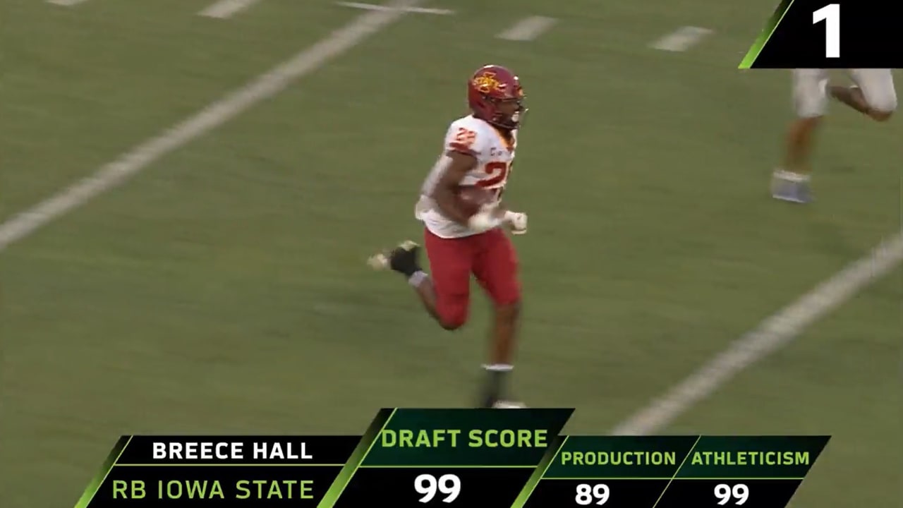Next Gen Stats Breece Hall Ranked No. 1 RB Prospect with 99 Draft Score