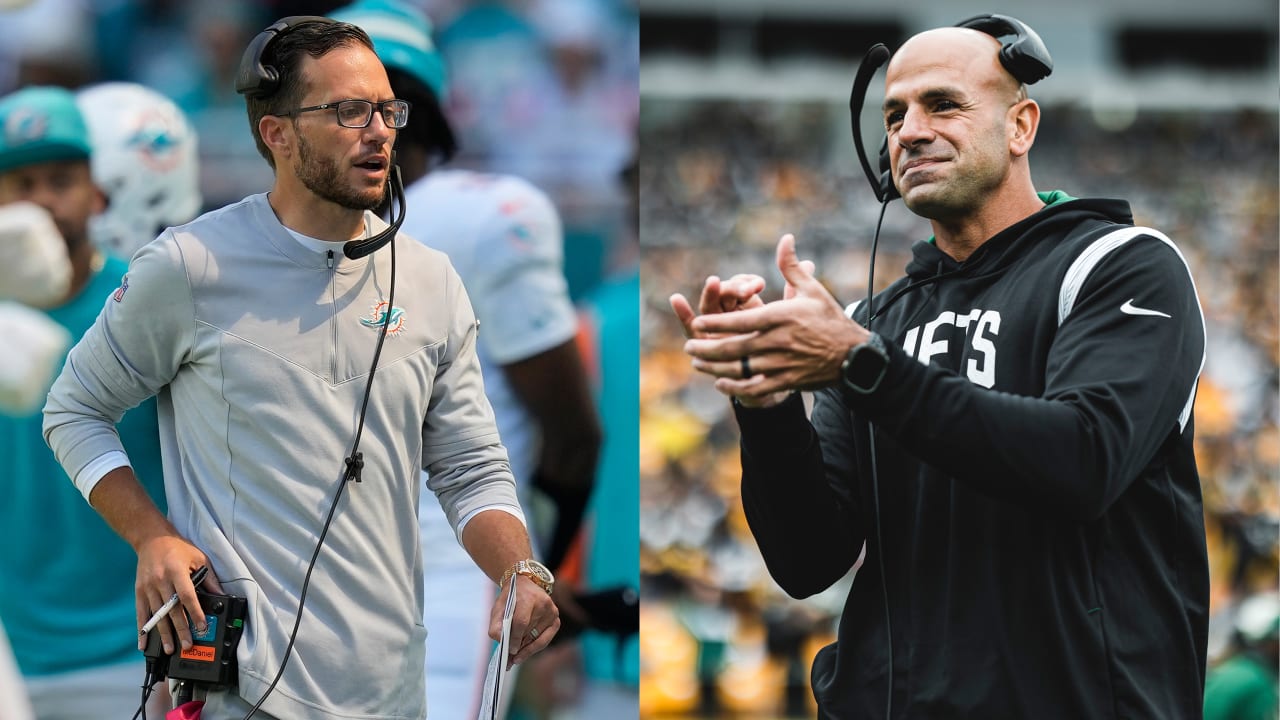 Jets' Robert Saleh and Dolphins' Mike McDaniel on Same Page From Opposite  Sidelines