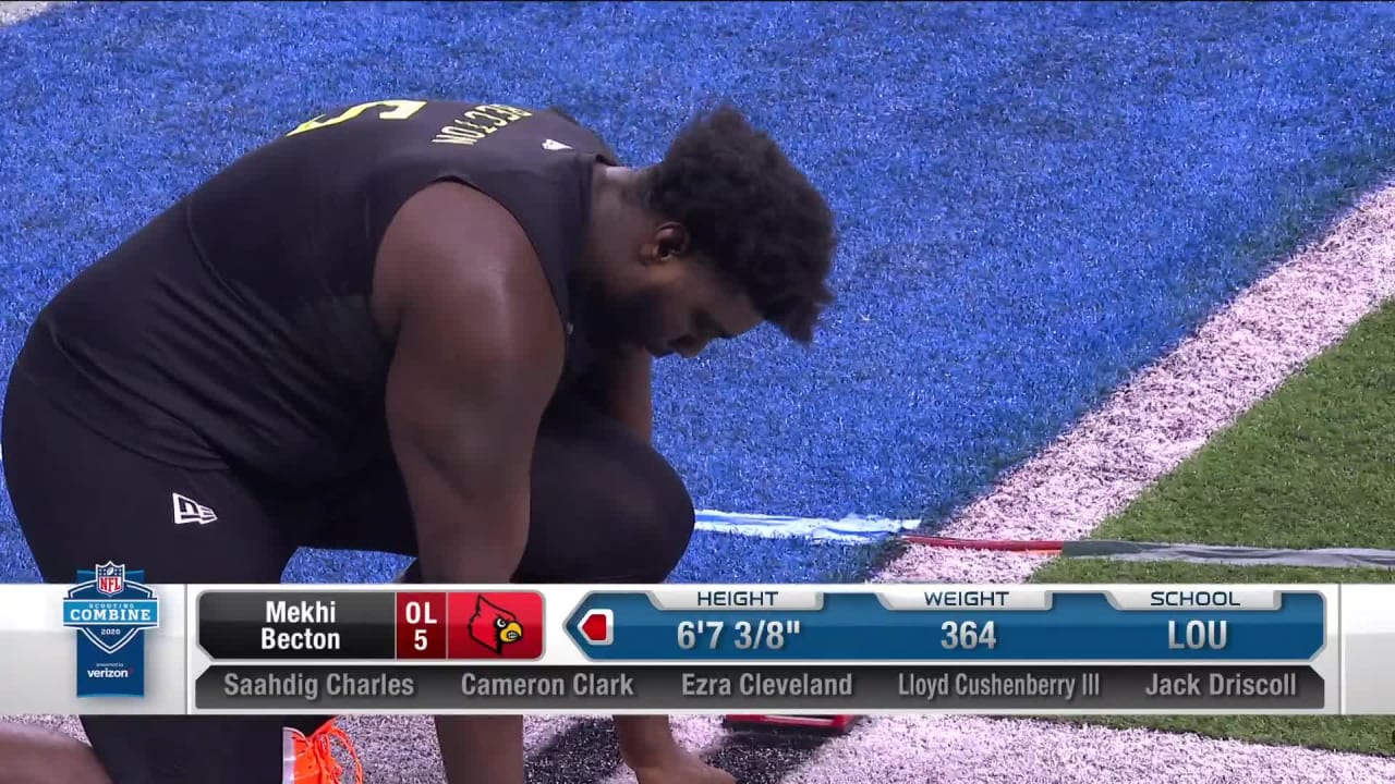 Mekhi Becton Runs 5.1 40-Yard Dash At NFL Combine, One year ago today,  Mekhi proved that big men have speed too., By New York Jets