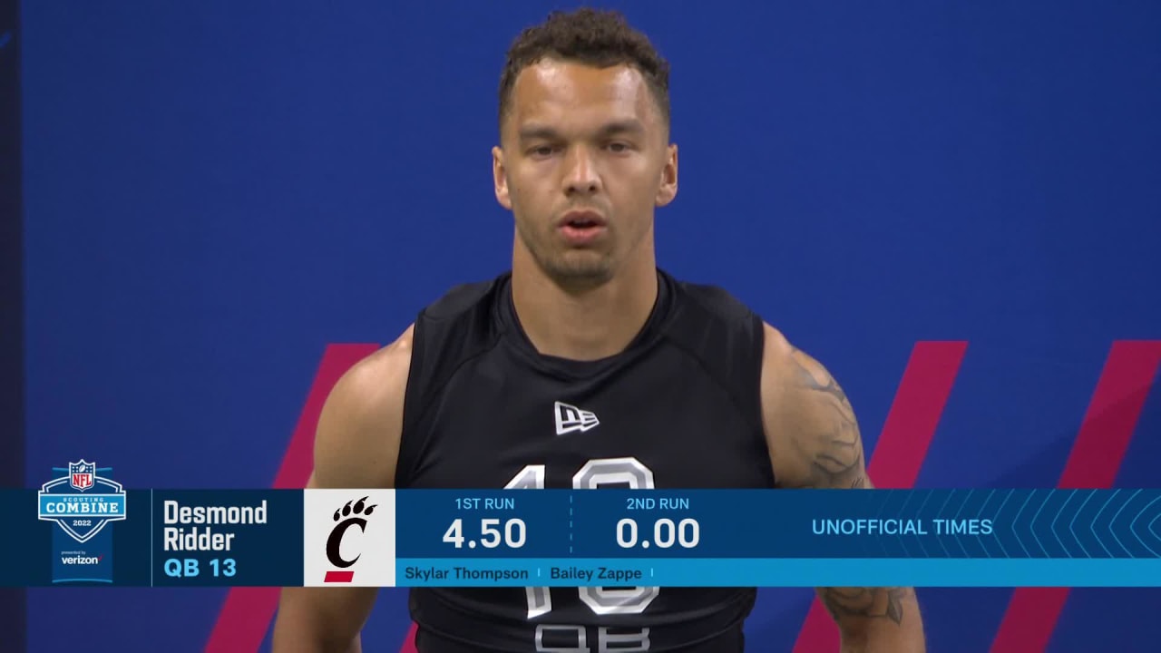 Quarterbacks Run the 40-Yard Dash at 2022 NFL Combine: Ridder Flies for a  4.49 