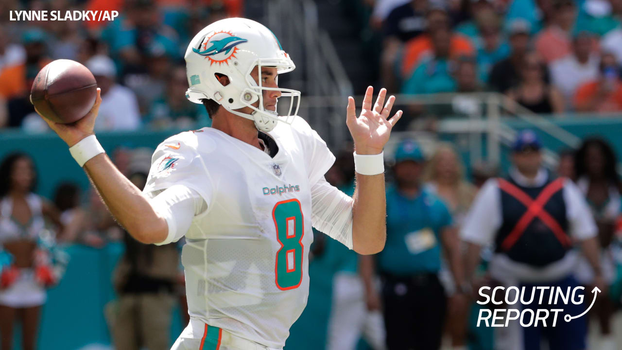 Miami Dolphins quarterback Ryan Tannehill looks to pass during the first  half of an NFL football game against the Cincinnati Bengals, Thursday,  Sept. 29, 2016, in Cincinnati. (AP Photo/Gary Landers)