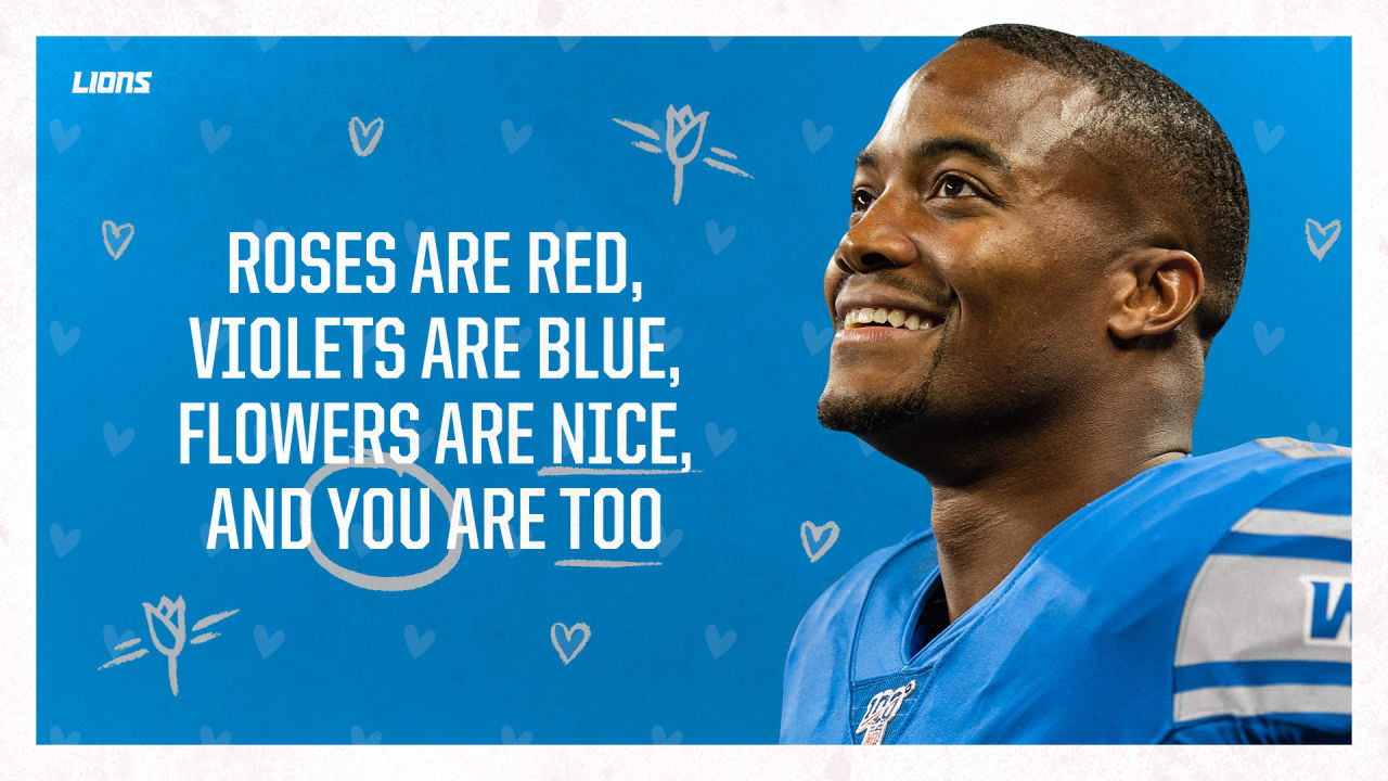 2020 Detroit Lions Valentine's Day cards