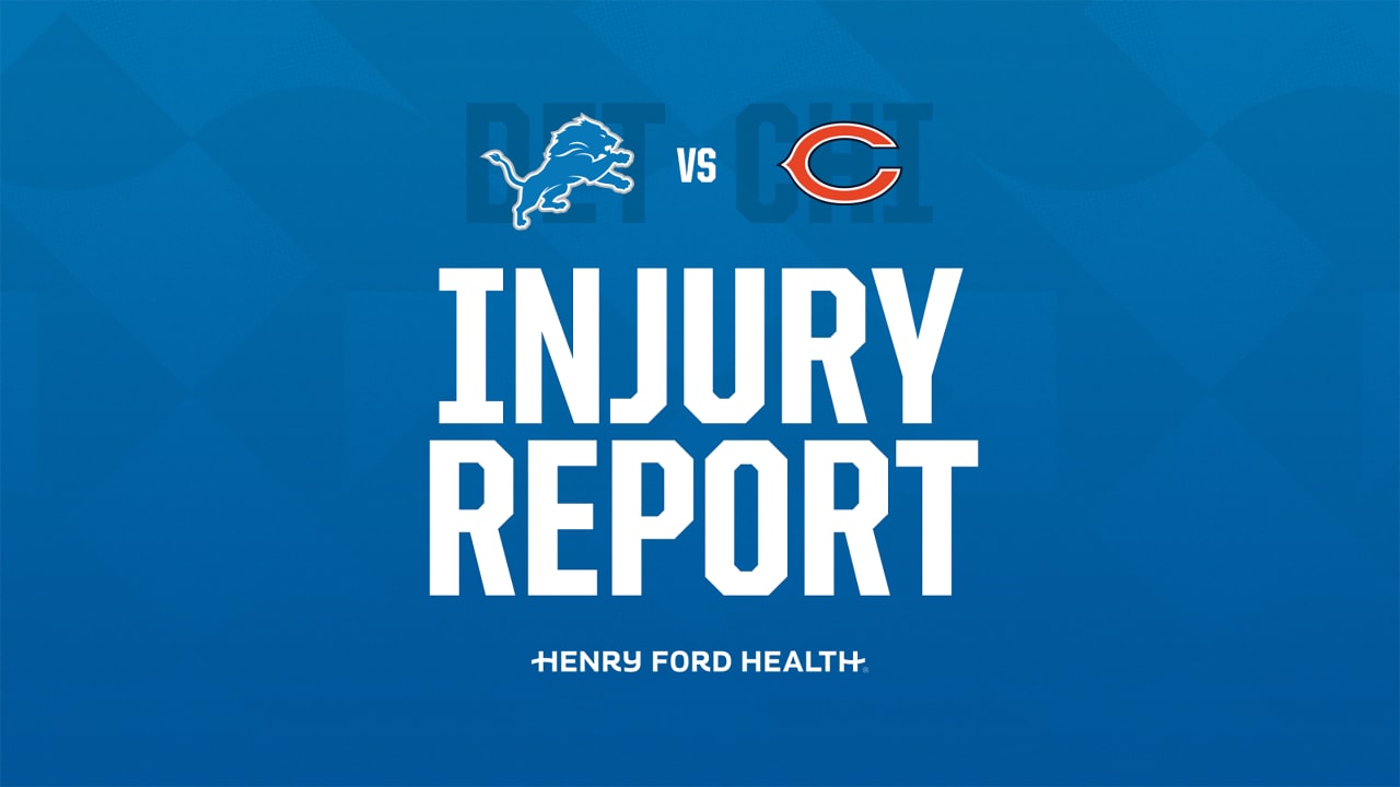 Chicago Bears vs Detroit Lions Week 17 injury report & game designations:  Friday, December 30