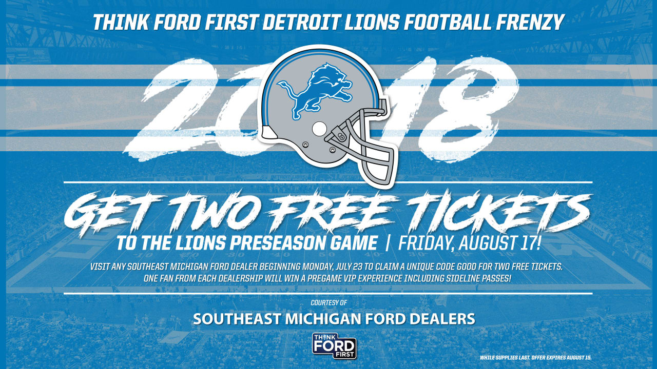 Lions and Southeast Michigan Ford Dealers offer free preseason tickets