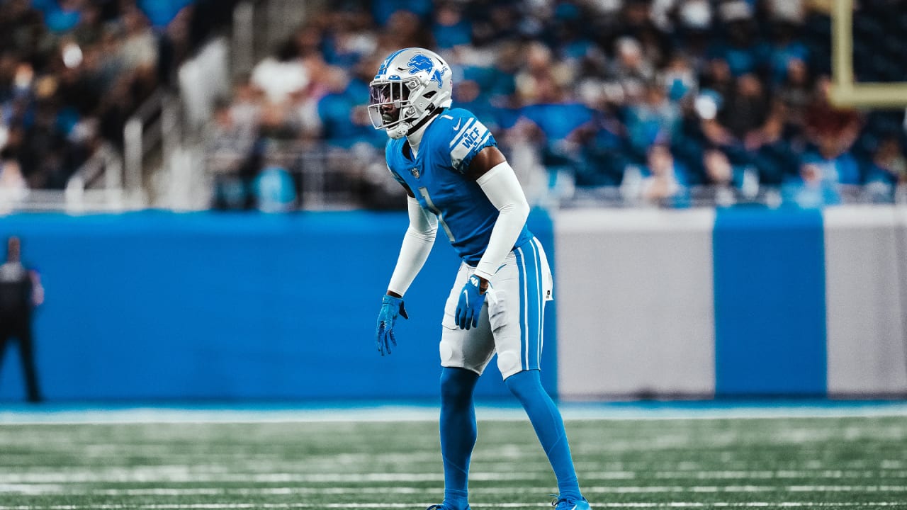 Jeff Okudah Detroit Lions Autographed 8 x 10 Blue Jersey Vertical  Photograph