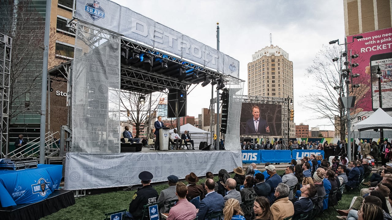 Lions take part in event to celebrate 2024 NFL Draft in Detroit