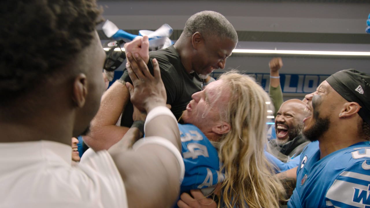 Lions vs. Packers Locker room celebration