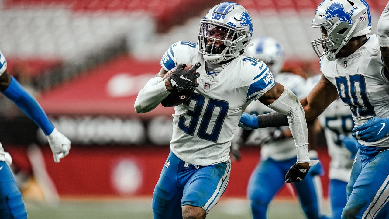 Jeff Okudah records his first interception during his rookie season.