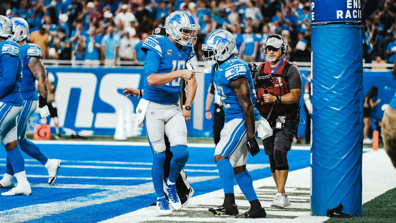 Lions vs. Commanders: Locker room celebration