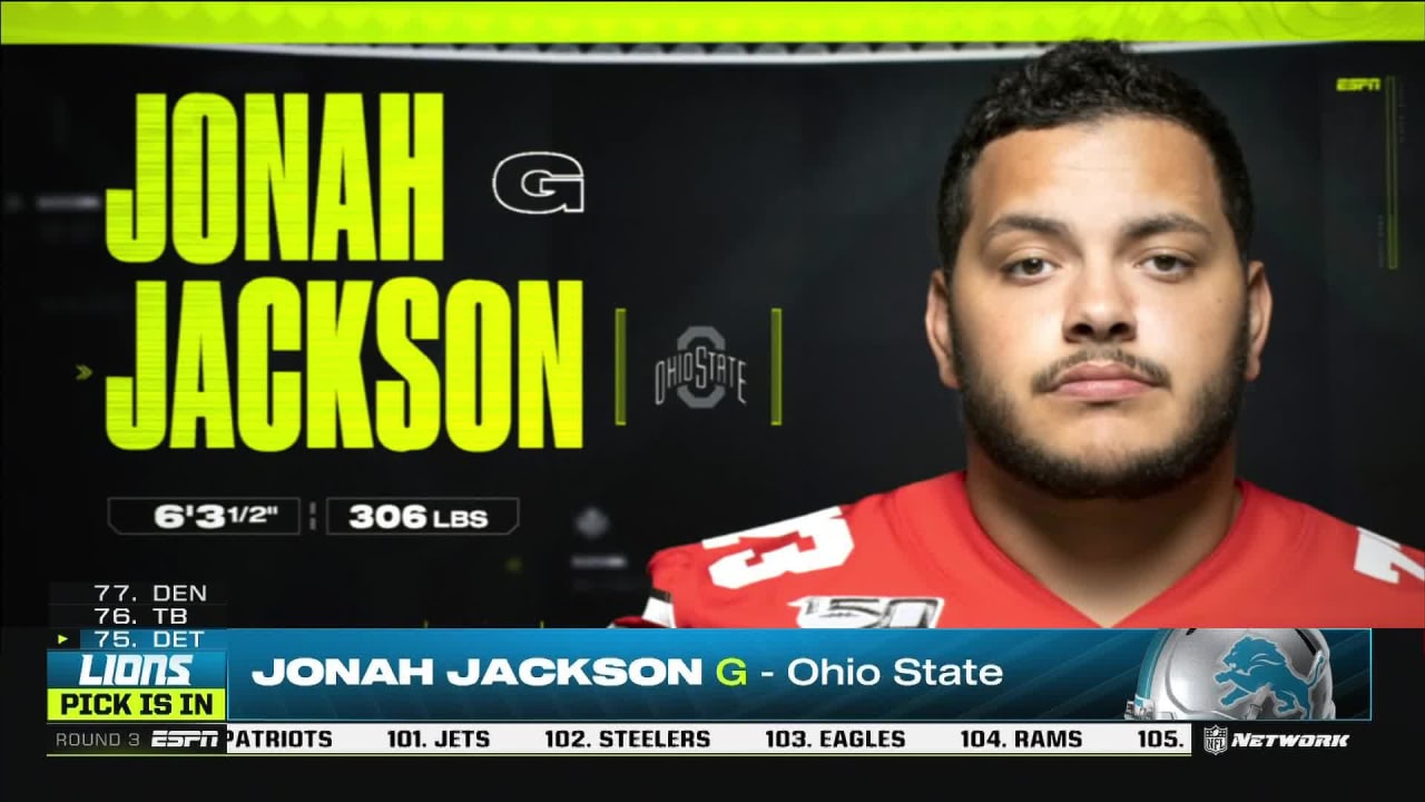 Former Ohio State Offensive Guard Jonah Jackson Selected By The Detroit  Lions With The No. 75 Pick In The 2020 NFL Draft – Buckeye Sports Bulletin