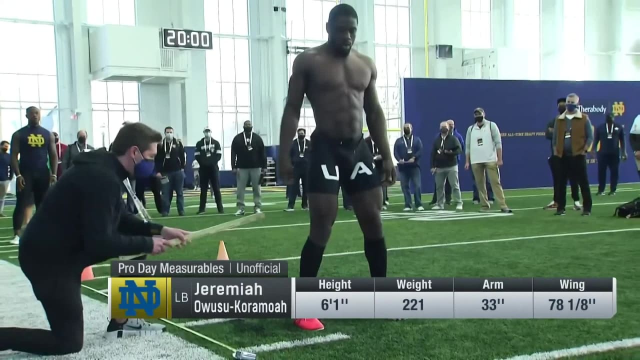 Jeremiah Owusu-Koramoah's Notre Dame pro day highlights