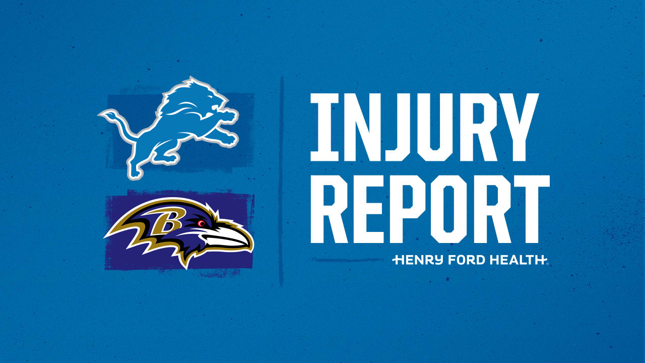Detroit Lions vs Baltimore Ravens Week 7 injury report and game