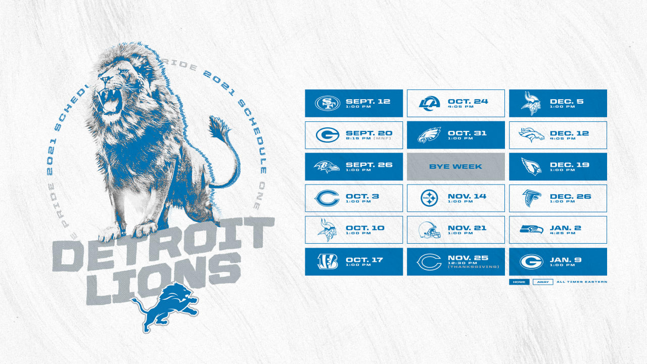 Lions Schedule 2022 Printable 2021 Detroit Lions Schedule: Complete Schedule, Tickets And Matchup  Information For 2021 Nfl Season