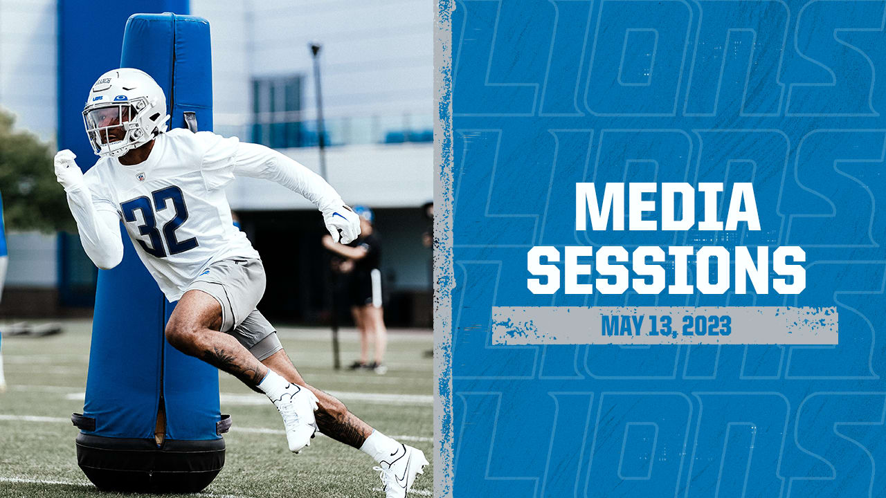 Brian Branch speaks to the media during rookie minicamp 