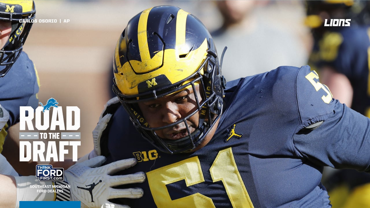 Michigan football Cesar Ruiz Pro Football Focus NFL Draft interior OL