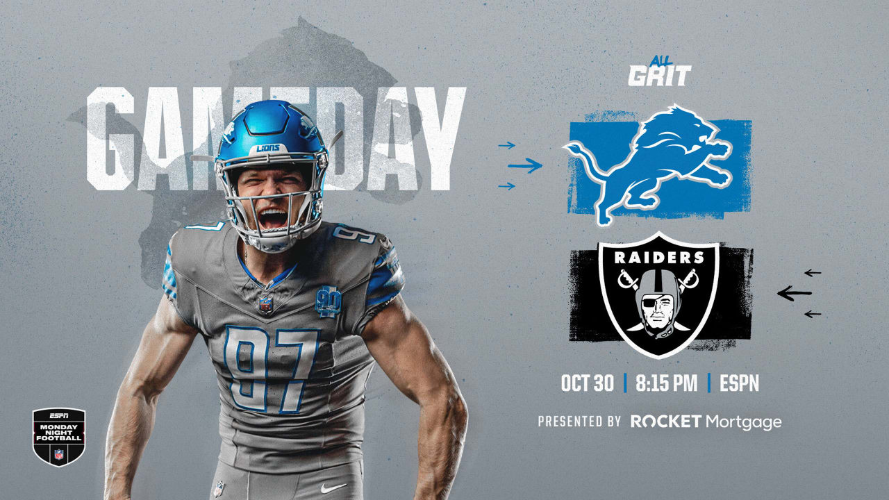 MNF Listen Live: Las Vegas Raiders vs. Detroit Lions 10/30