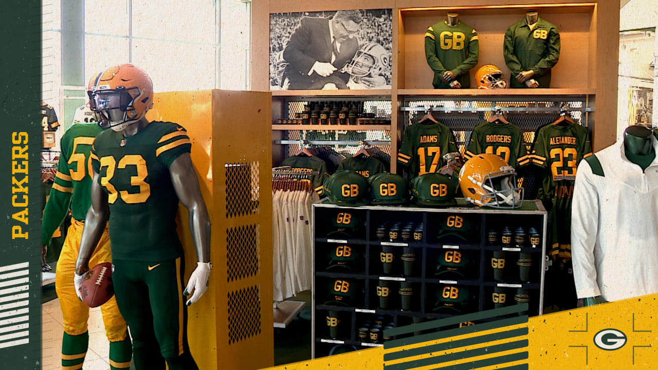 Packers Pro Shop unveils new display for Classic 50s jersey and apparel