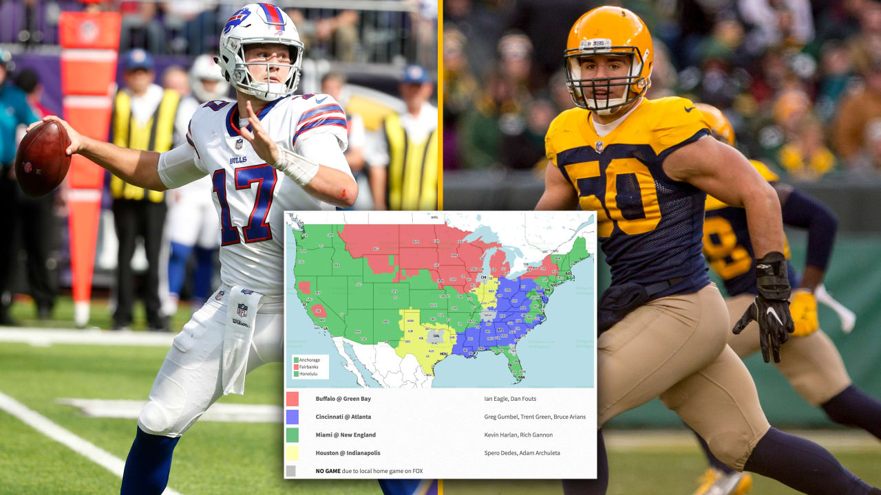 What channel is Green Bay Packers game on today vs. Bills? (10/30