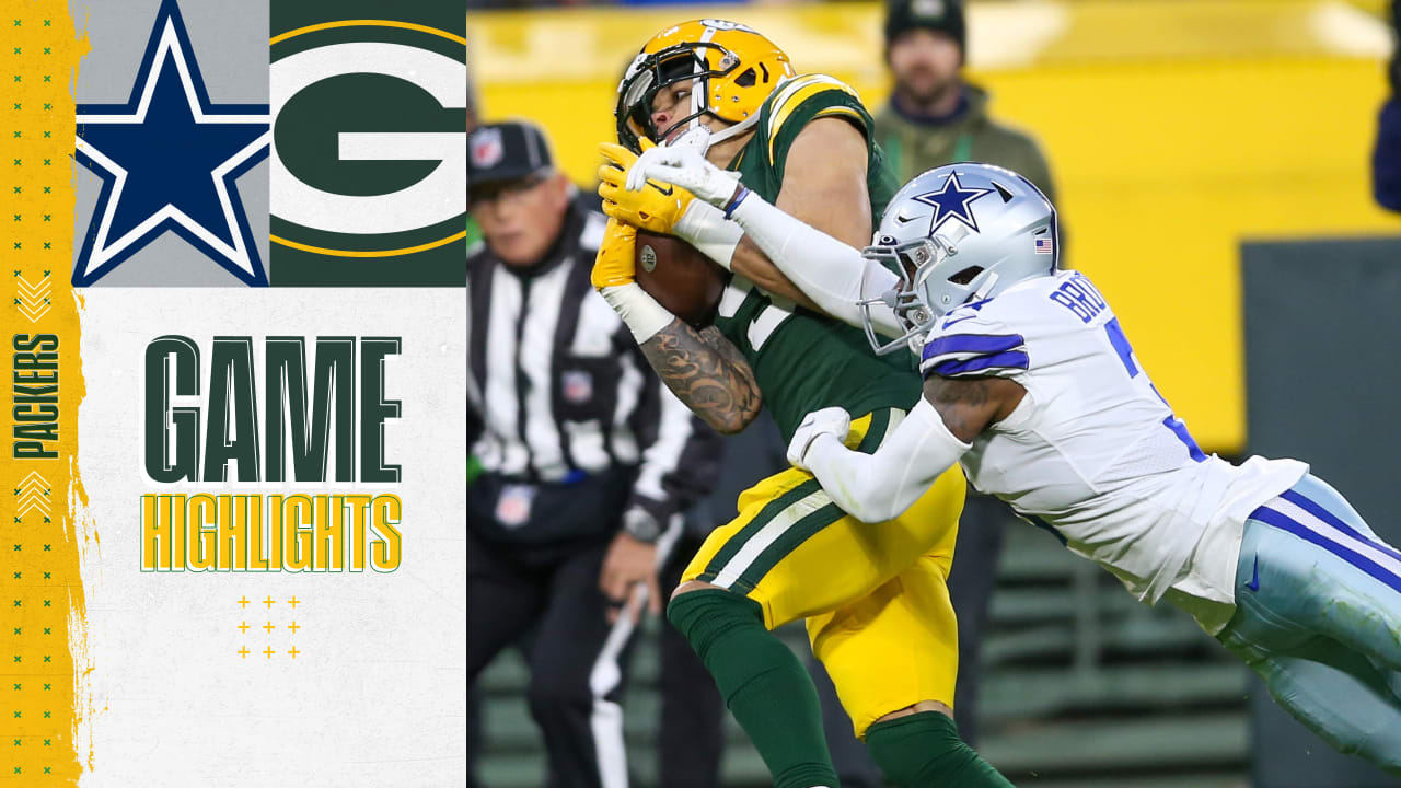 Rodgers throws 58yard TD to Christian Watson, Watson celebrates with