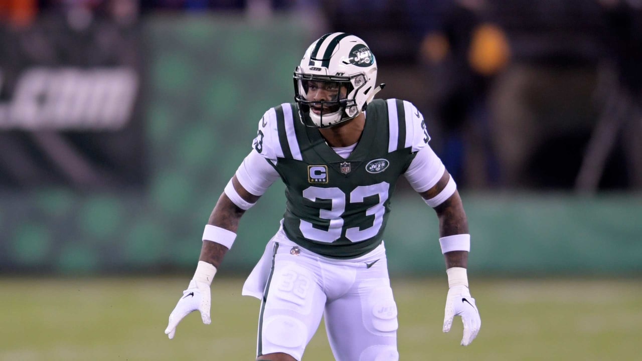 Jamal Adams of the New York Jets looks on against the Green Bay