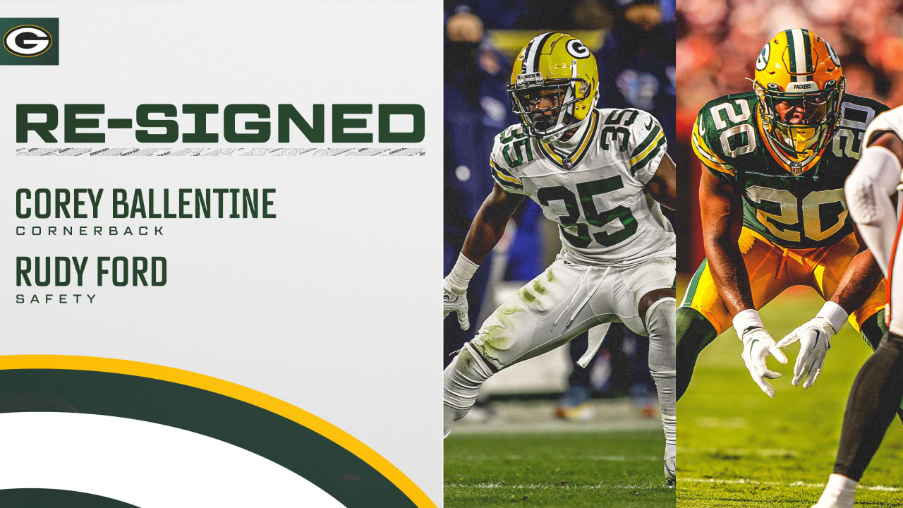 Packers resign CB Corey Ballentine and S Rudy Ford