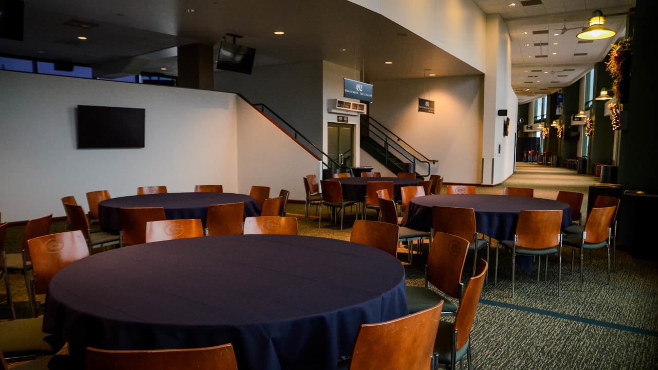 We enjoyed the warmth of indoor club seats at Lambeau Field