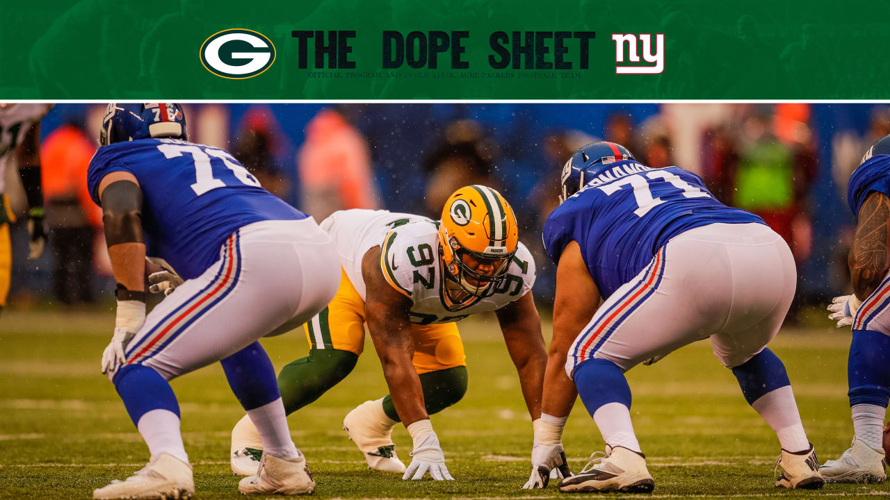 Dope Sheet: Packers and Giants face off overseas