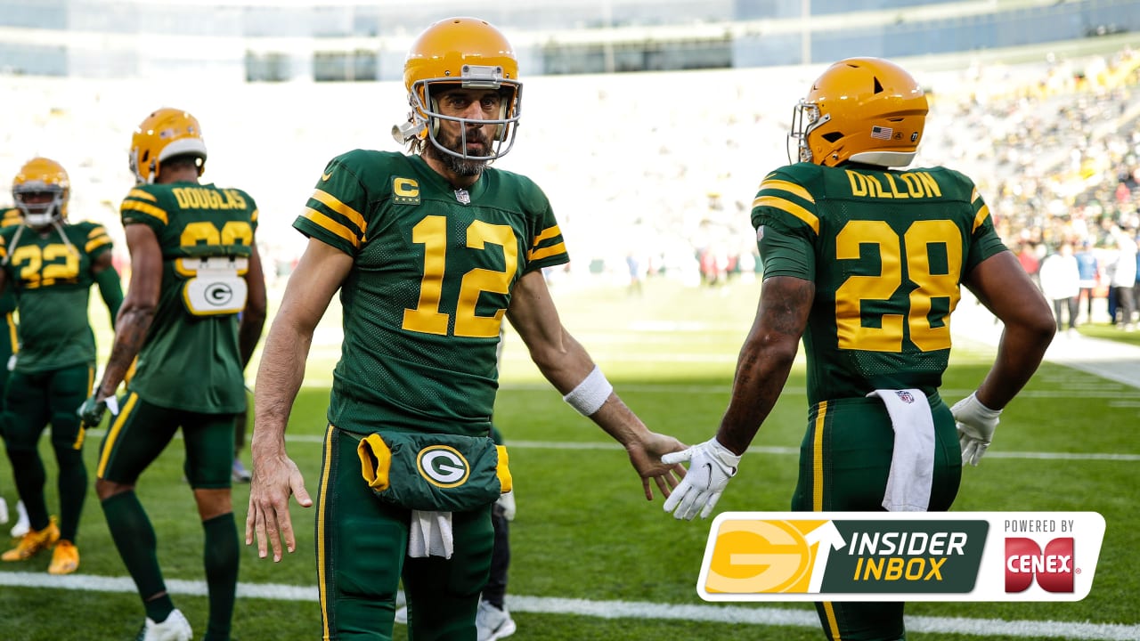 Green Bay Packers linebacker Eric Wilson (45) runs up the field during an  NFL football game against the New York Giants at Tottenham Hotspur Stadium  in London, Sunday, Oct. 9, 2022. The