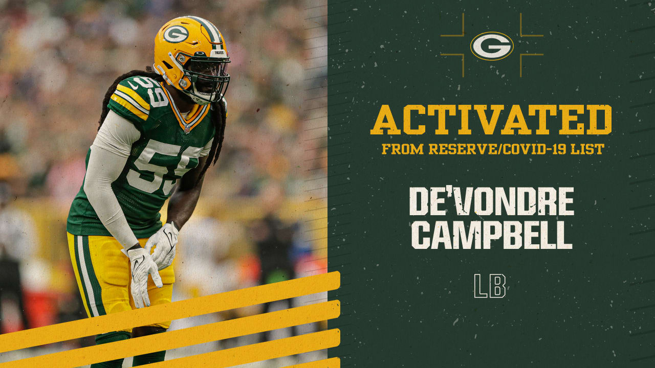 Packers activate LB De'Vondre Campbell from reserve/COVID-19 list