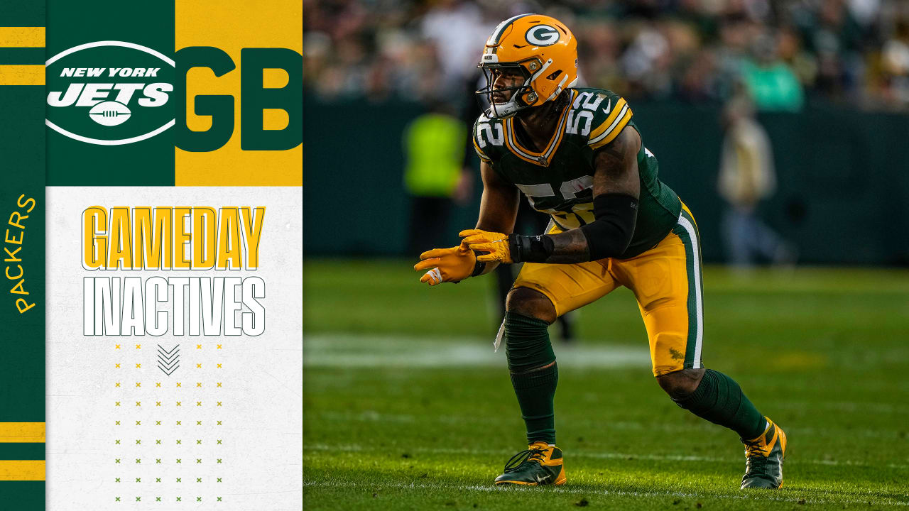 LB Rashan Gary active for Green Bay PackersJets Inactives