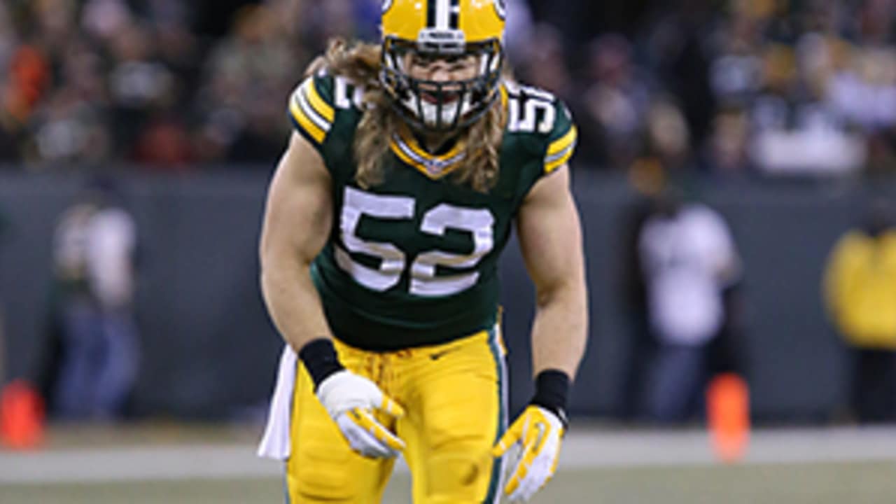 Green Bay Packers linebacker Clay Matthews stands on the field