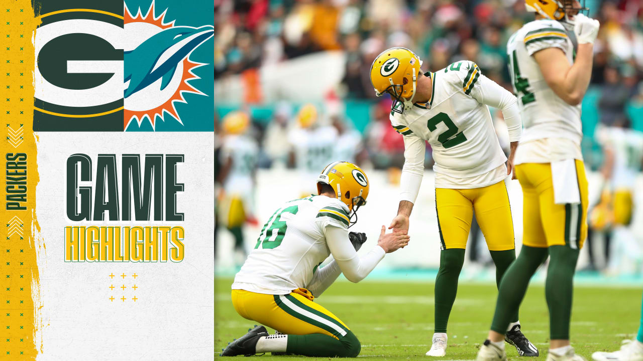 Green Bay Packers place kicker Mason Crosby (2) celebrates after kicking a  31-yard field goal during overtime in an NFL football game against the New  England Patriots, Sunday, Oct. 2, 2022, in