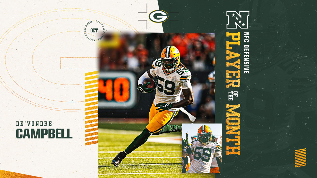 Packers LB De'Vondre Campbell named NFC Defensive Player of the Month