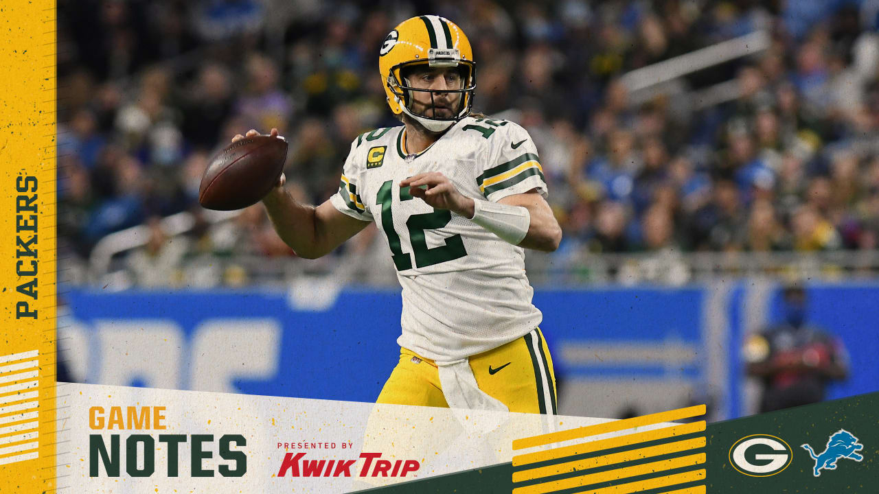 Game notes: Aaron Rodgers liked what Packers' offense, O-line accomplished in Detroit