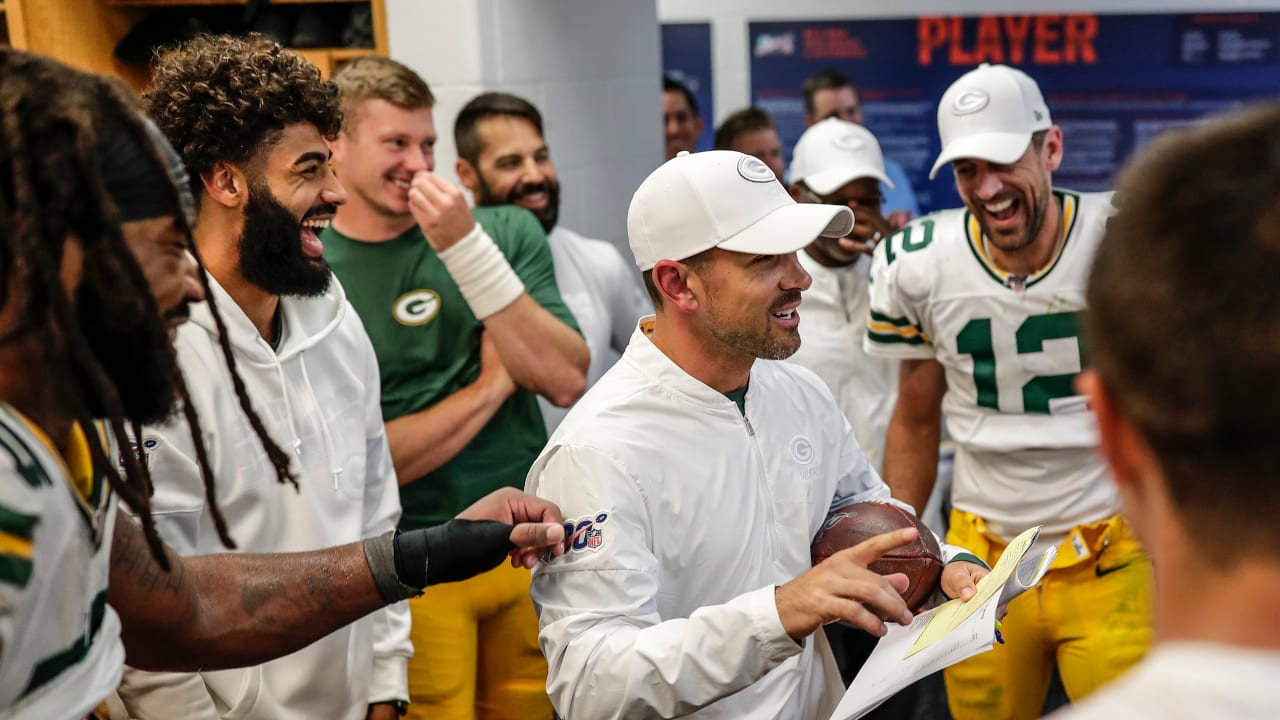 Rodgers Gives Lafleur Game Ball In Locker Room After Win