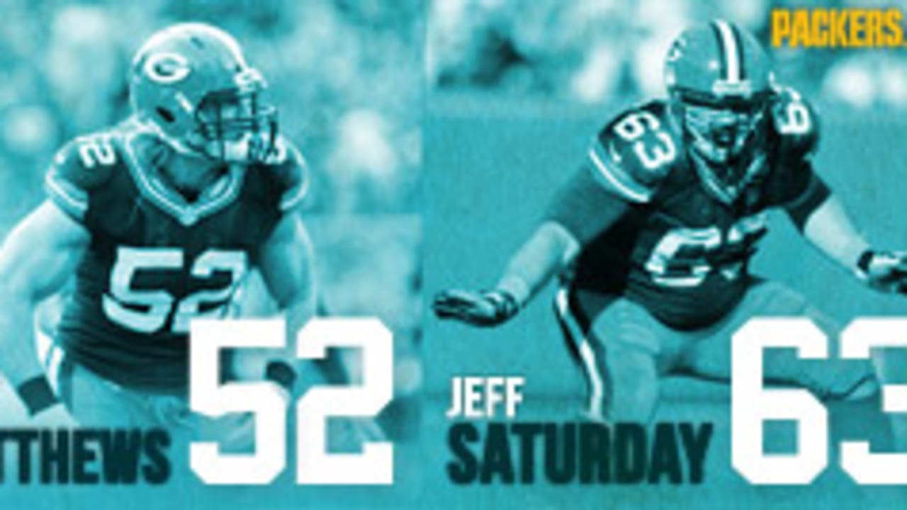 Aaron Rodgers and Jeff Saturday.  Green bay packers, Green bay