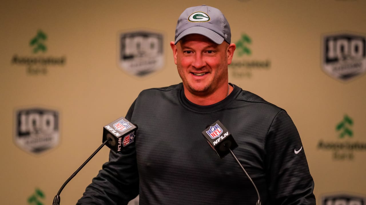 Green Bay Packers offensive coordinator Nathaniel Hackett before an NFL  football game Sunday, Nov. 28, 2021, in Green Bay, Wis. (AP Photo/Matt  Ludtke Stock Photo - Alamy