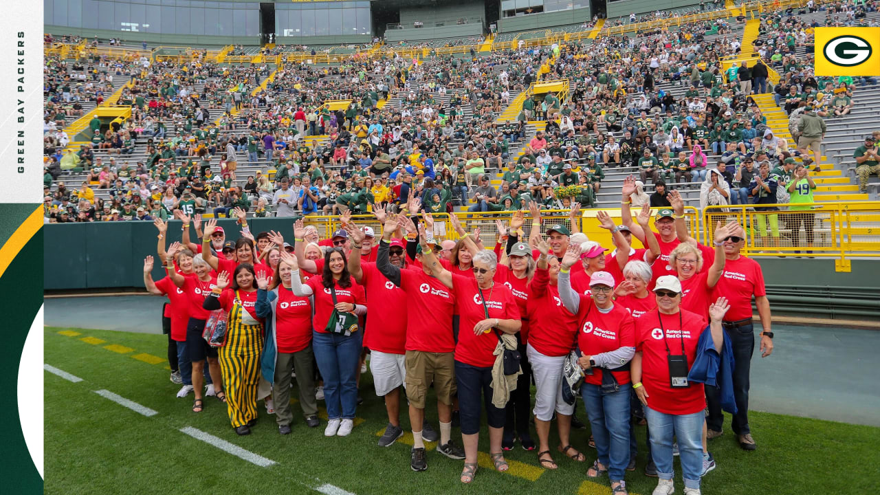 Packers recognizing the American Red Cross at Packers Give Back Game