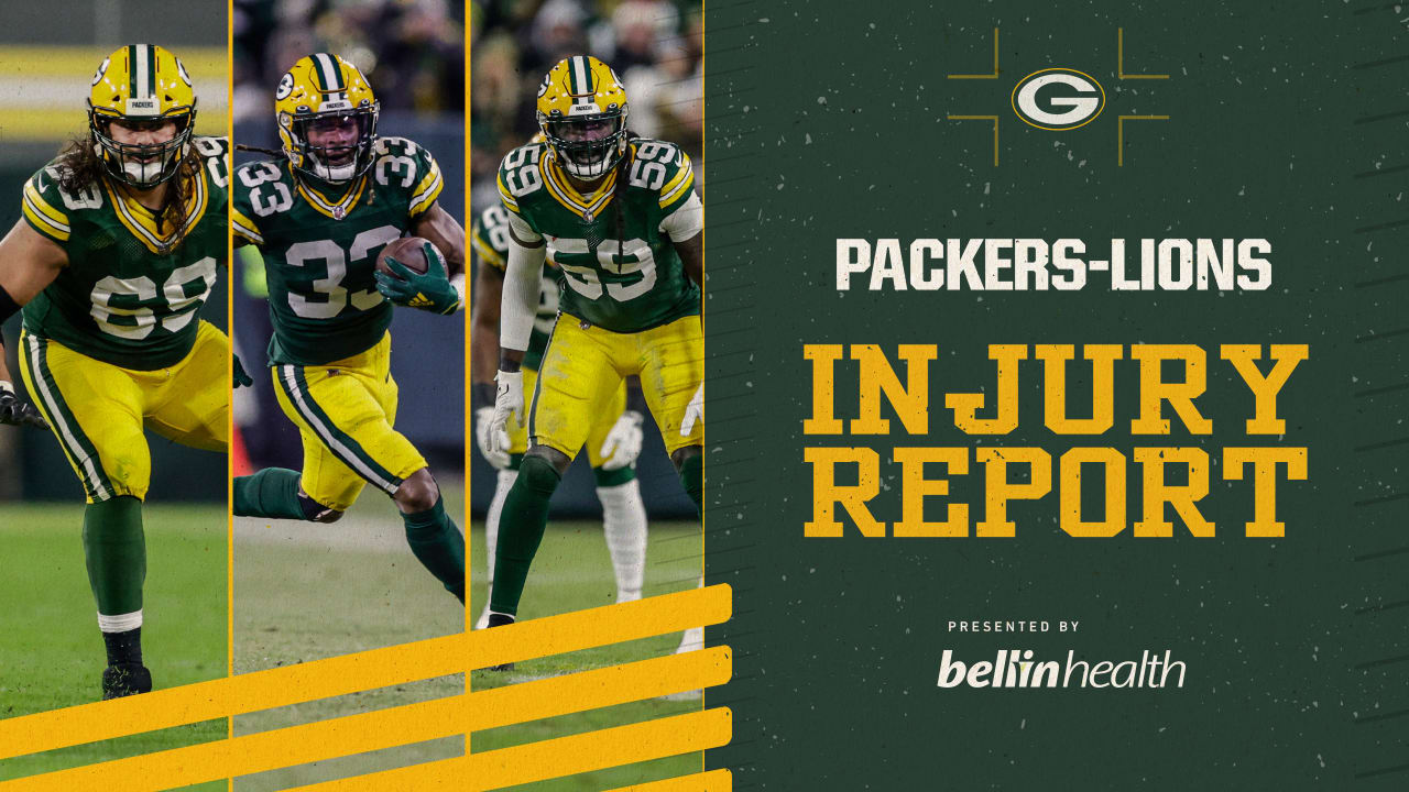 Packers list three as questionable for Sunday | Packers-Lions Injury Report