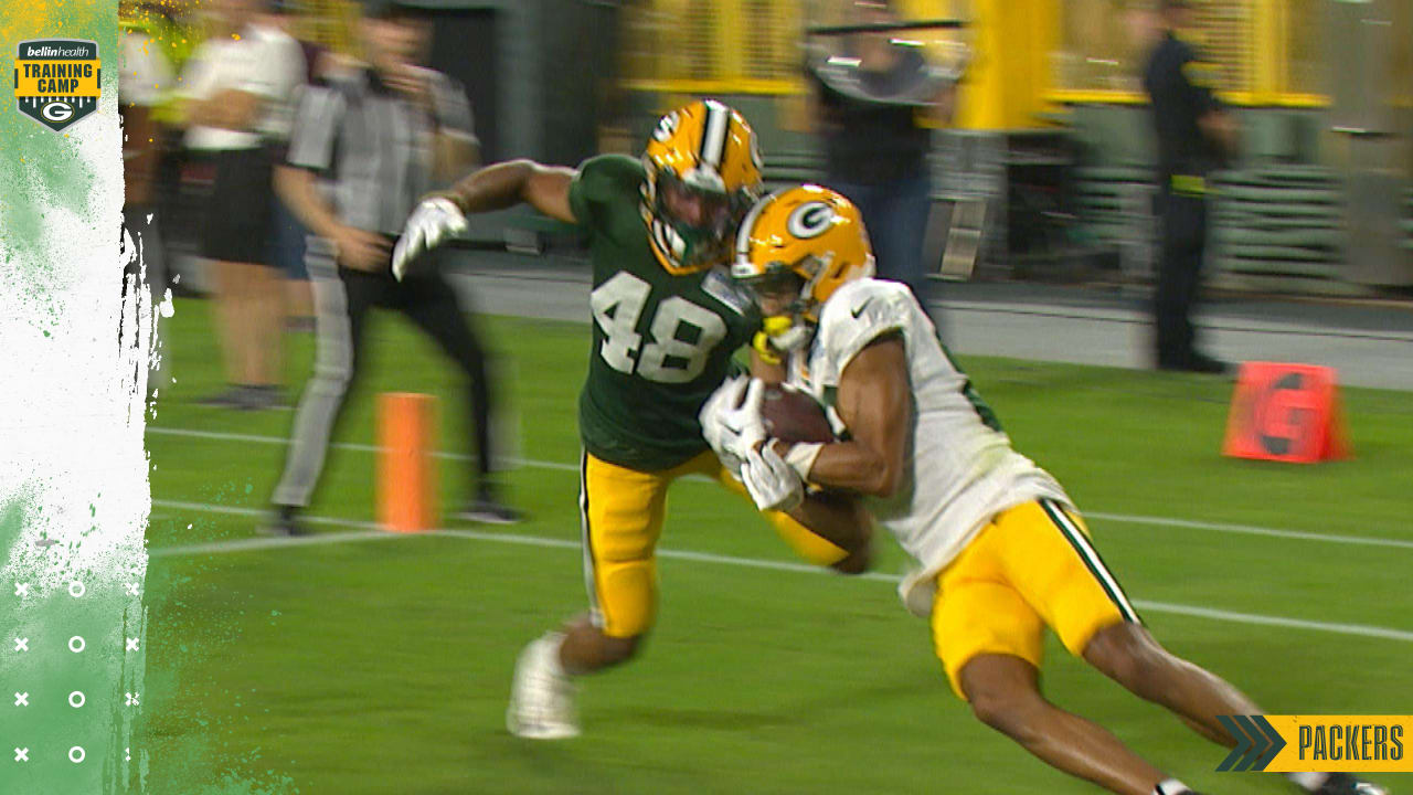 Highlight WR Samori Toure grabs a sliding touchdown Packers Family Night