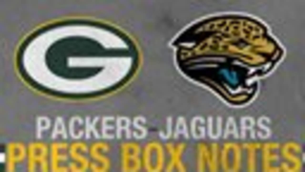 Packers-Jaguars press box notes