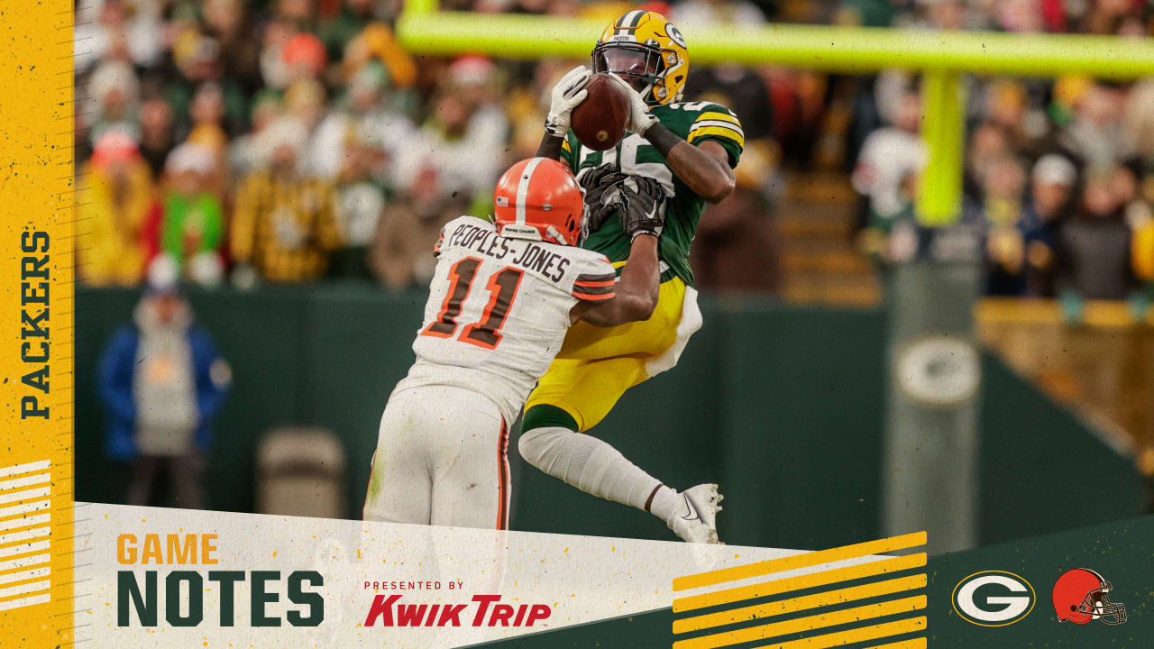 Game notes: Barrage of INTs propels Packers' defense in win over Browns